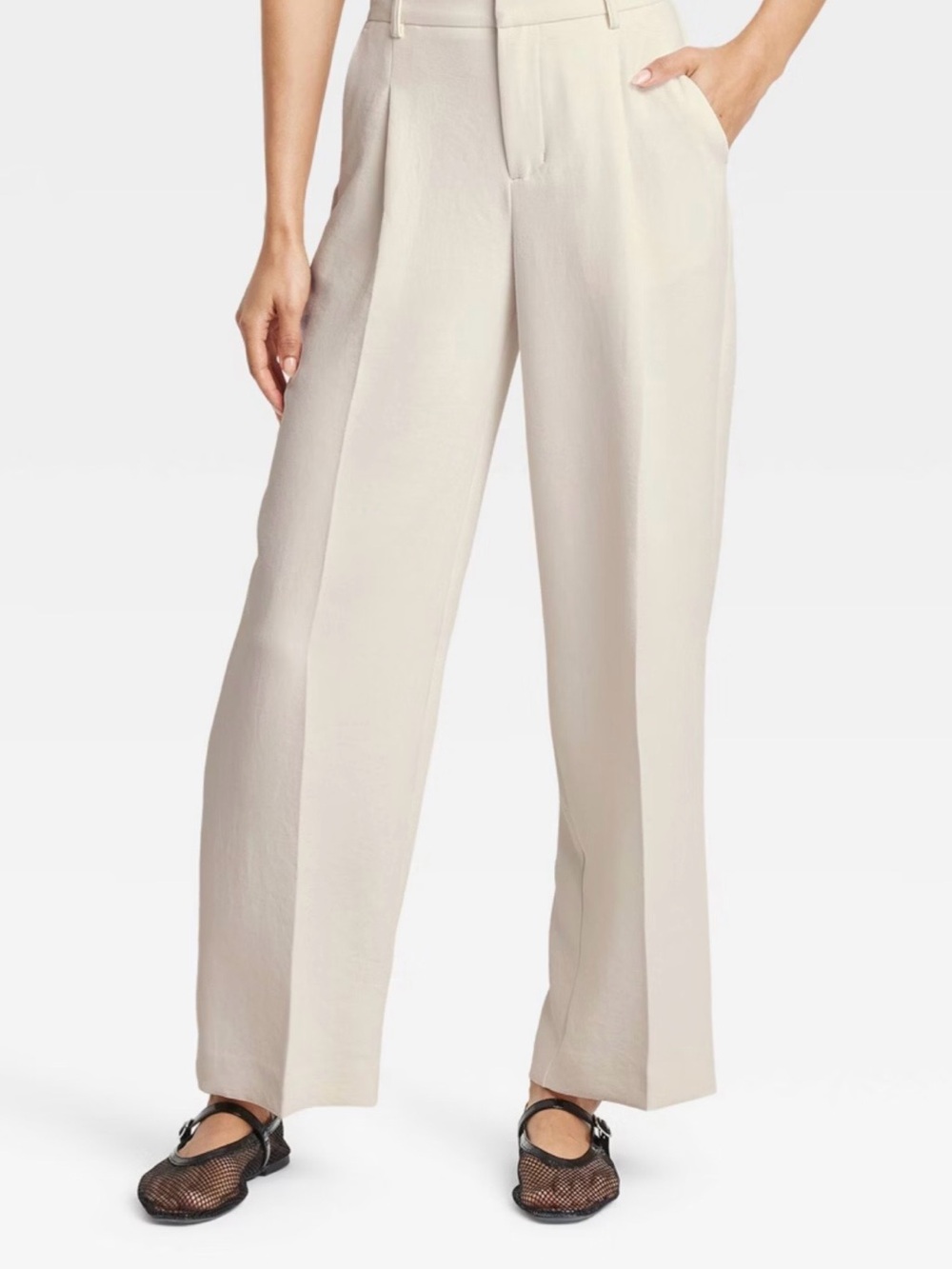 Target Cream Wide-Leg Trousers for Women - Picture 1 of 5